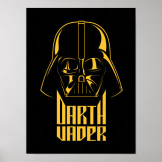 Gold Reflect Darth Vader Name Graphic Poster