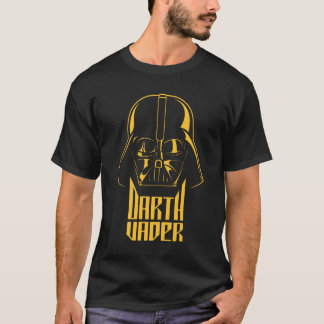 Gold Reflect Darth Vader Name Graphic T-Shirt