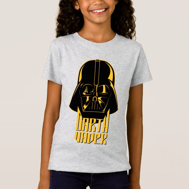 Gold Reflect Darth Vader Name Graphic T-Shirt (Front)