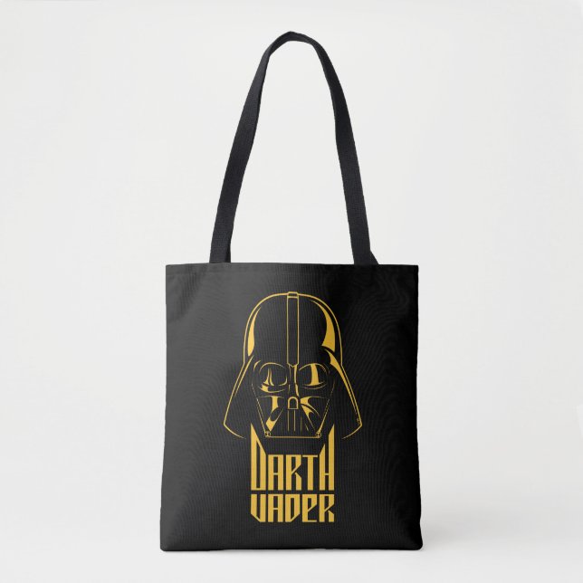 Gold Reflect Darth Vader Name Graphic Tote Bag (Front)
