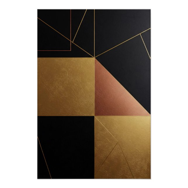 Gold Reflections Geometry Poster (Front)