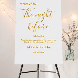 Gold Rehearsal Dinner Wedding Welcome sign