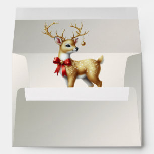 Gold Reindeer Holiday Envelope