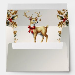 Gold Reindeer Holiday Envelope