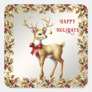 Gold Reindeer Sticker