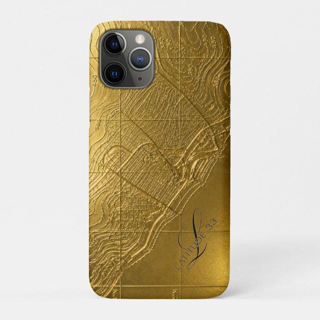 gold relief map newport beach Case-Mate iPhone case (Back)