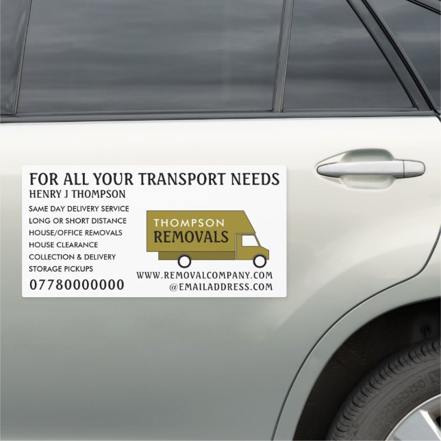 Gold Removal Van, Removal Company Car Magnet (In Situ)