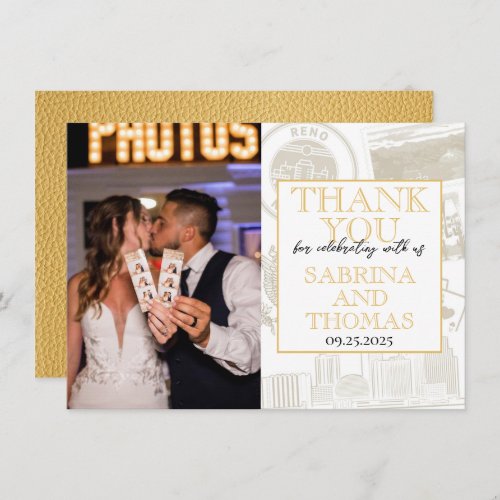 Gold Reno Wedding Photo Thank You