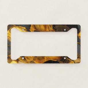 Gold Resin Art License Plate Frame