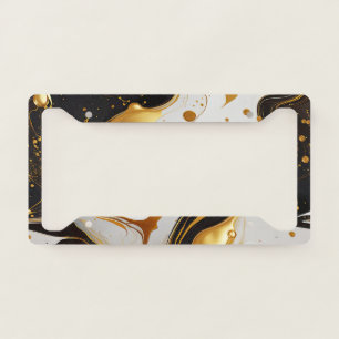 Gold Resin Art License Plate Frame