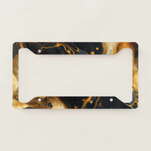 Gold Resin Art License Plate Frame