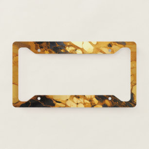 Gold Resin Art License Plate Frame
