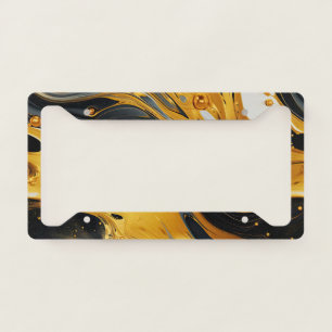Gold Resin Art License Plate Frame