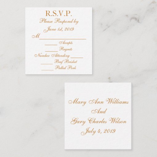 Gold Response RSVP Cards | Zazzle