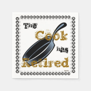 Gold Retired Cook Paper Napkins