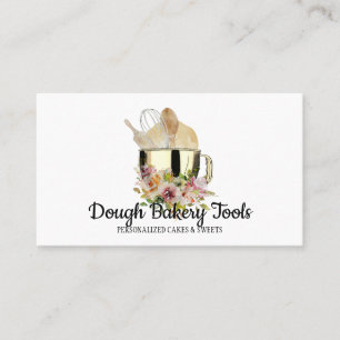 Gold Retro Bakery Patisserie Pastry Cake Dough Business Card