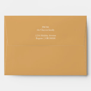 Gold Retro Boho Minimalist Christmas Mailing Envelope