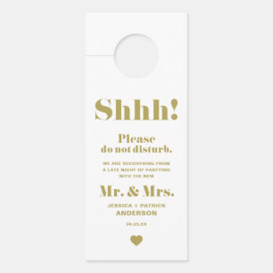 Gold Retro Bold Typography Do Not Disturb Wedding Door Hanger