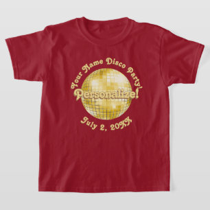 Gold Retro Disco Ball PERSONALIZED T-Shirt
