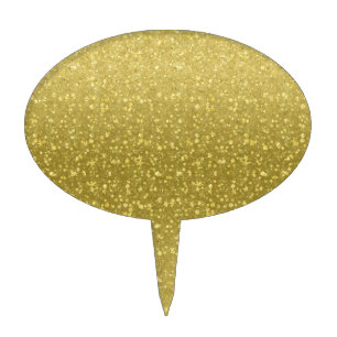 Gold Retro Glitter And Sparkles Cake Topper