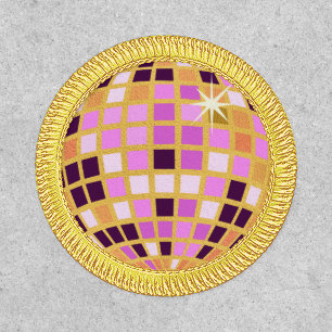 Gold Retro Modern Disco Ball  Patch