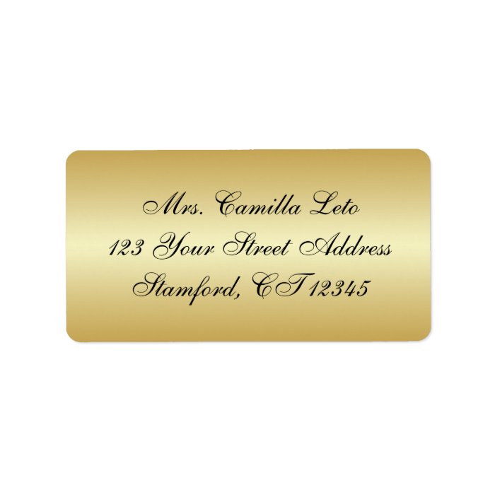 Gold Return Address Label Zazzle
