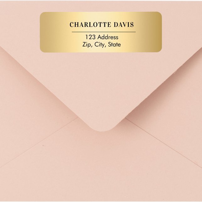 Gold return address  label (Creator Uploaded)