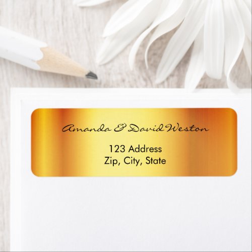 Gold return address label