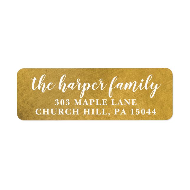 Gold Return Address Label (Front)