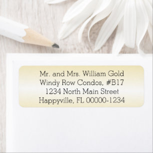 Gold Return Address Printed or Blank Labels