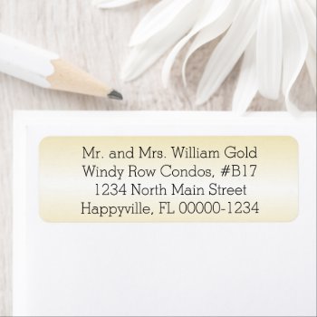 Gold Return Address Printed Or Blank Labels by BlueHyd at Zazzle