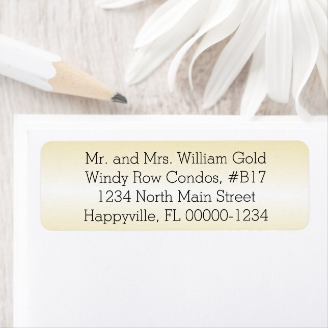 Gold Return Address Printed or Blank Labels (Insitu)