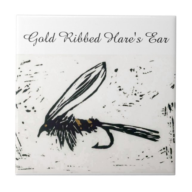 "Gold Ribbed Hare's Ear" wet fly tile. Tile (Front)