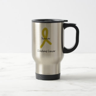 GOLD RIBBON 9-4-09, Survivor, Childhood Cancer Travel Mug