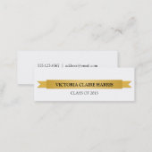 Gold ribbon banner student graduation name card (Front/Back)