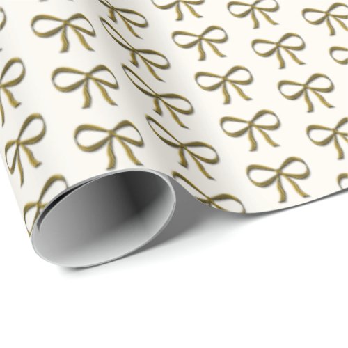 Gold Ribbon Bow Vintage Wrapping Paper