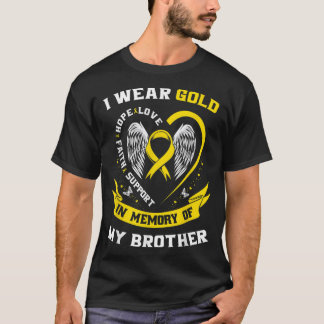 Gold Ribbon Childhood Cancer Awareness Brother In T-Shirt