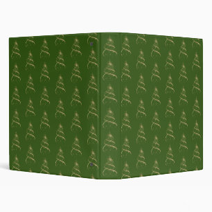 Gold Ribbon Christmas Tree 3 Ring Binder