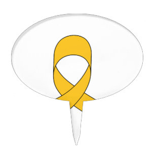 Gold Ribbon Drawing Cake Topper