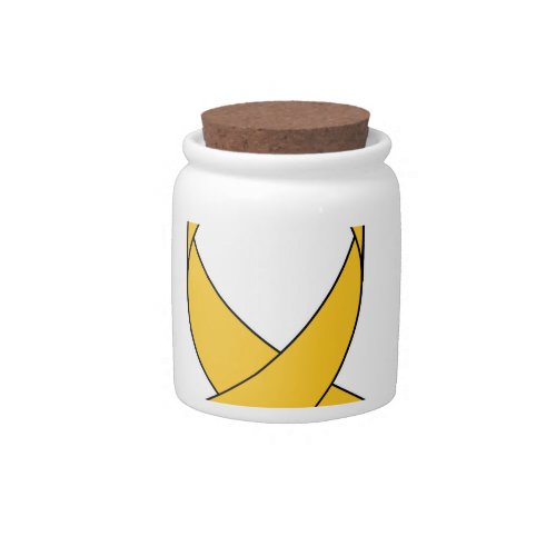 Gold Ribbon Drawing Candy Jar