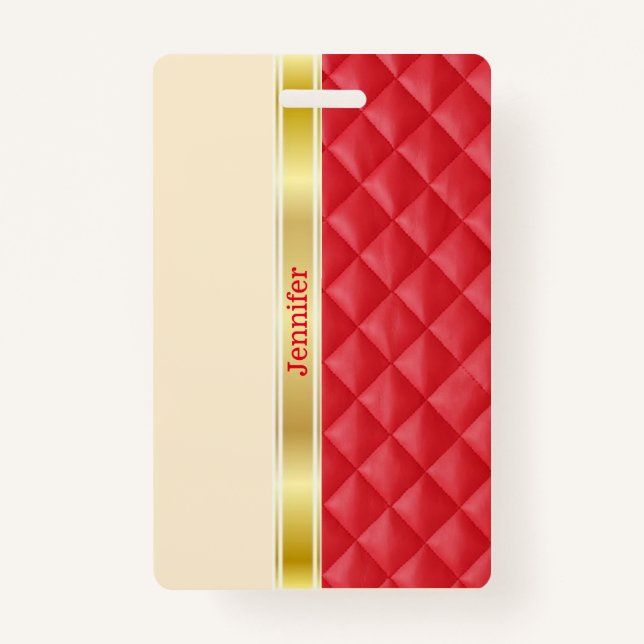 Gold Ribbon Luggage Tag / Badge (Front)