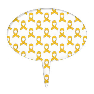 Gold Ribbon Pattern Cake Topper