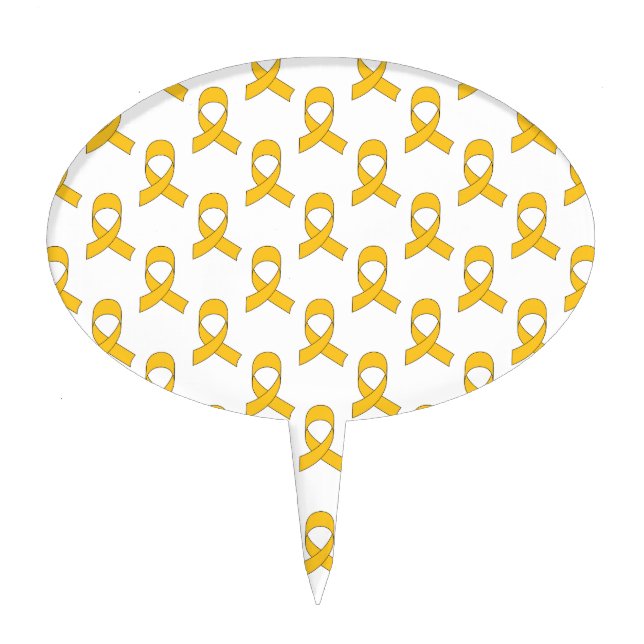 Gold Ribbon Pattern Cake Topper (Front)