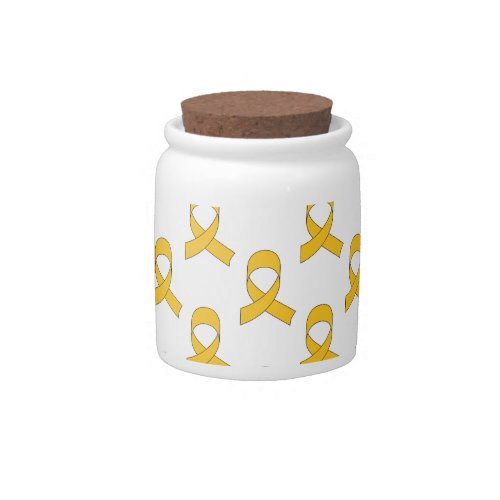 Gold Ribbon Pattern Candy Jar