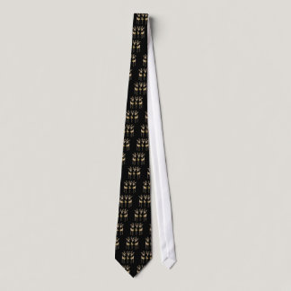 Gold Ribbon Reindeer Tie