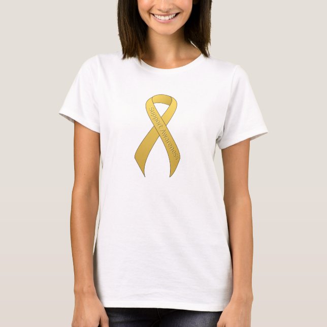 Gold Ribbon Support Awareness T-Shirt (Front)
