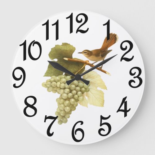 Gold Riesling Grapes Large Clock