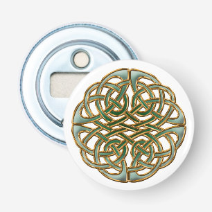 Gold rimmed green Celtic knot Bottle Opener