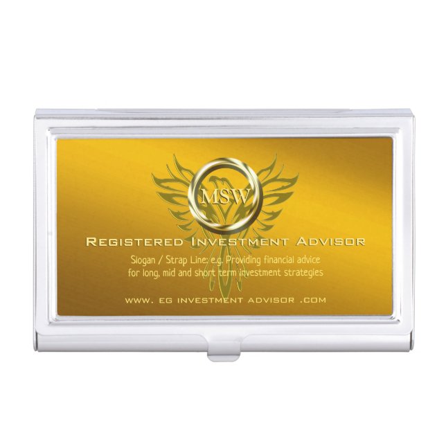 Gold Ring, Eagle for Investment Advisor Business Card Case (Front)