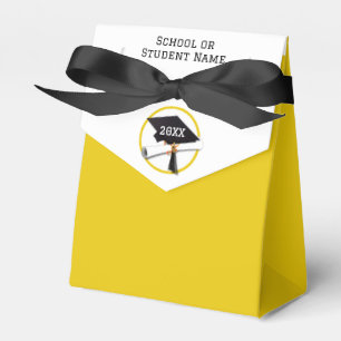 Gold Ring on Grad Cap Graduation Favor Boxes